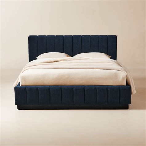 forte channel tufted blue bed